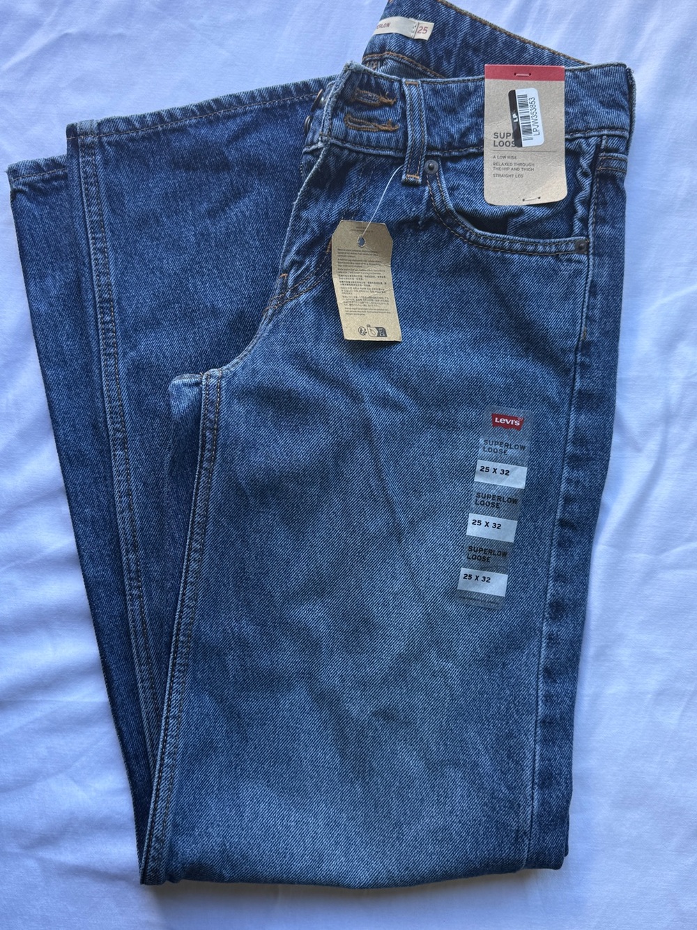Levi's Superlow Women's Blue Denim Jeans Straight Relaxed Low Rise 90s